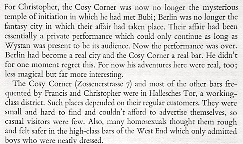 Excerpt from a text about Berlin, Zossnerstraße