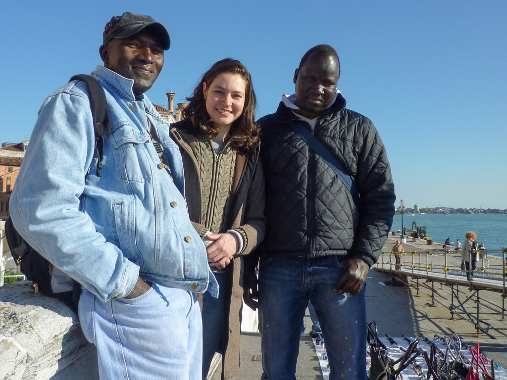 Flying Carpet, 2011, Day 5: October 28, 2010. Alfa, Ali and me on the bridge del Sepolcro, nadia Kaabi-Linke
