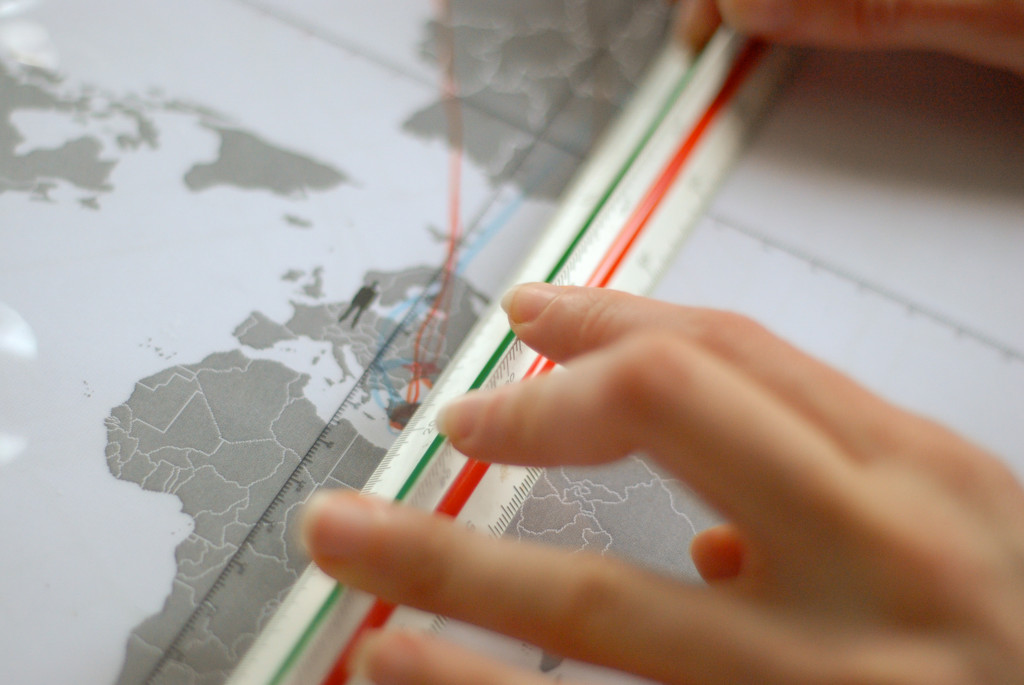 Ruler on a map