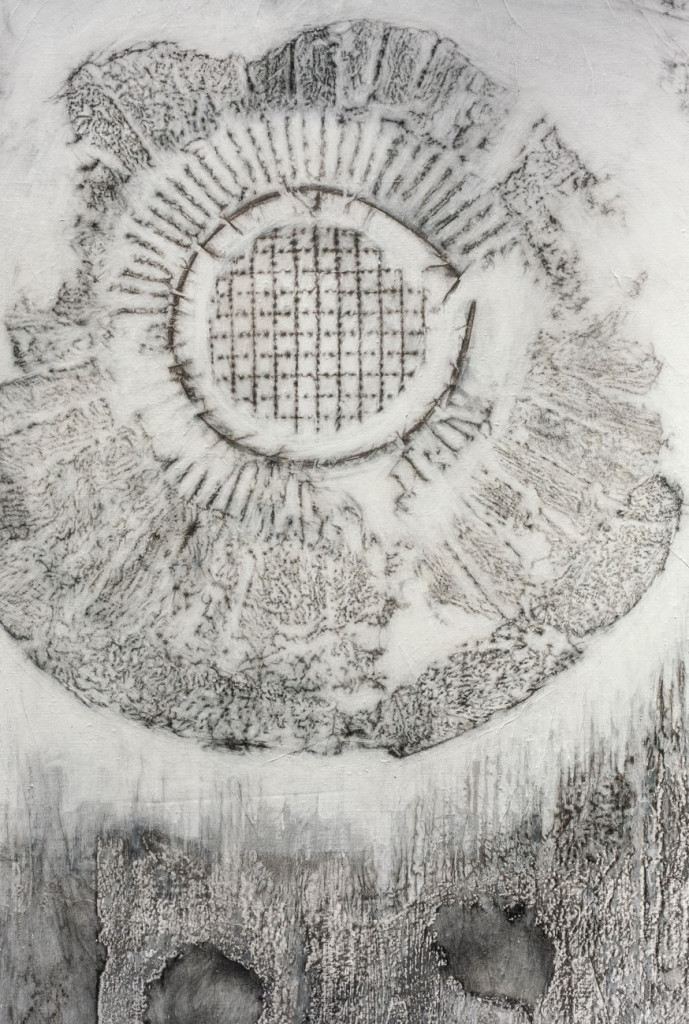 Detail of Nadia Kaabi-Linke's The Altarpiece (2015).