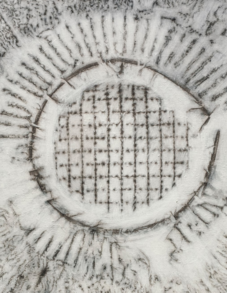 Detail of Nadia Kaabi-Linke's The Altarpiece (2015).