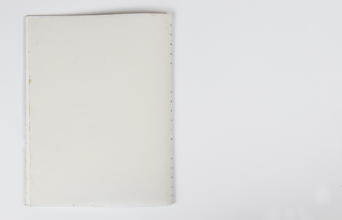 The back of a closed artist book.