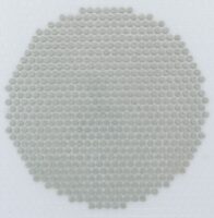 A circle made by injecting grey paint in some of the bubbles of a bubble wrap. / Hardballs, 2015, Nadia Kaabi-Linke