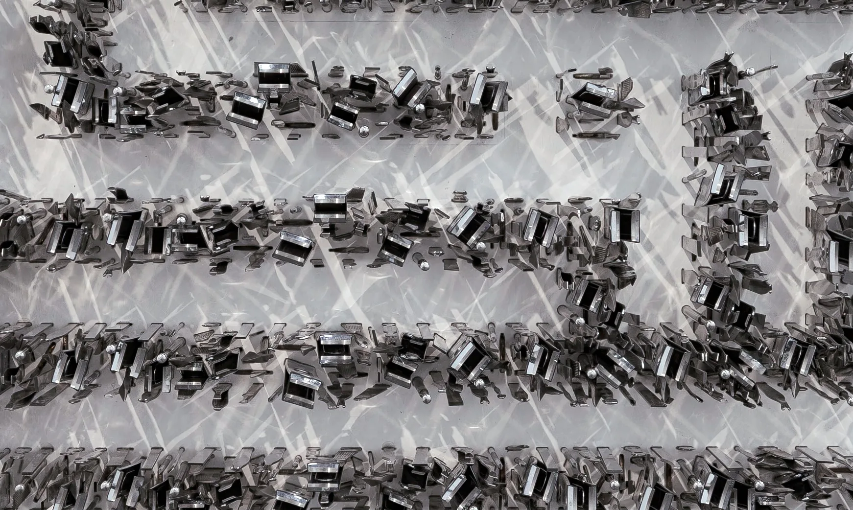 Sculpture created from hundreds of sets of manicure and pedicure instruments.