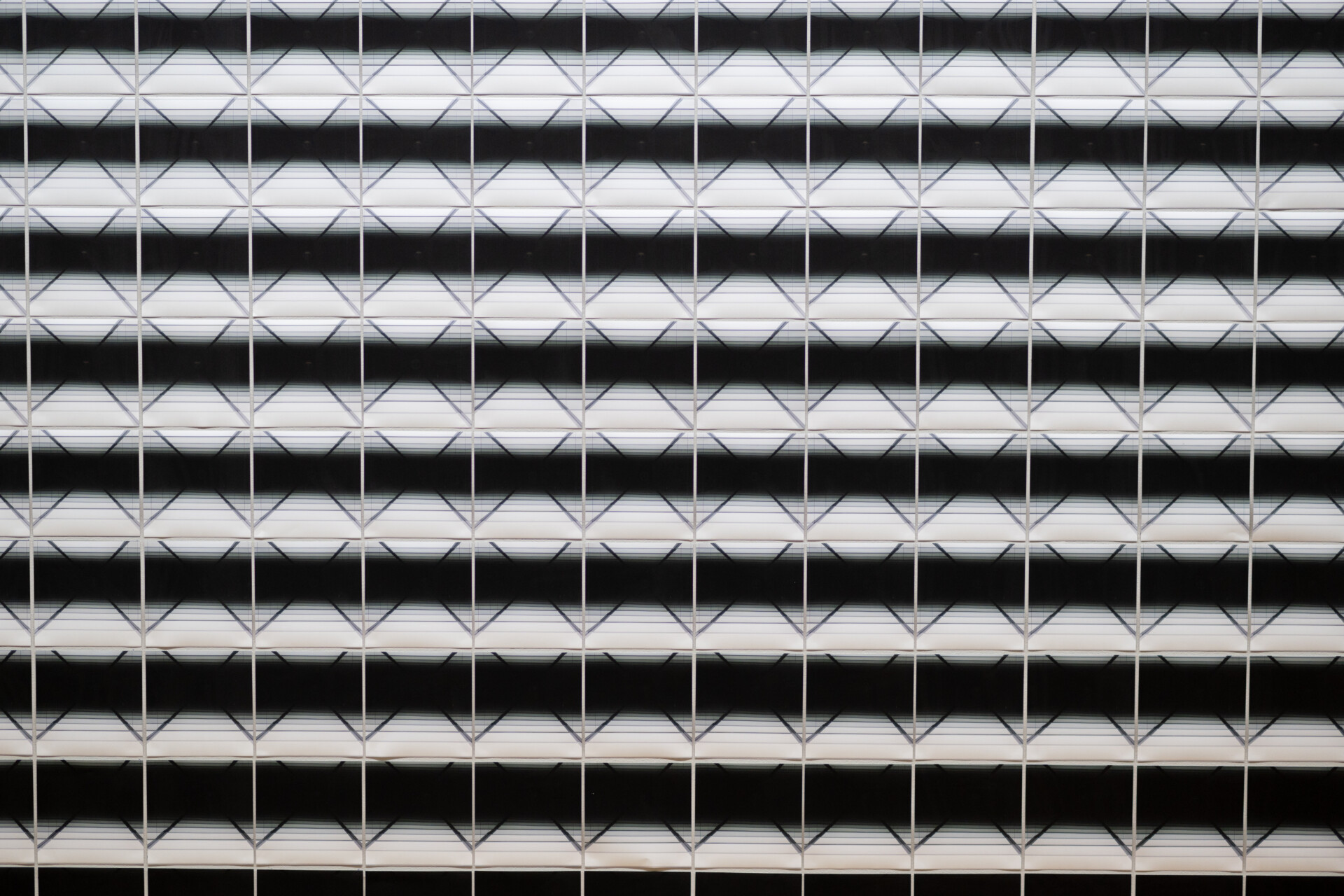 Close up of an artwork, pictures with a slightly changing black and white image aligned close to each other ( Close Up) / Squeezed in Infinity II, 2023, Nadia Kaabi-Linke, Series of 514 photographs