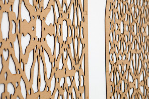 Oriental pattern sacred geometry, laser cut in MDF board