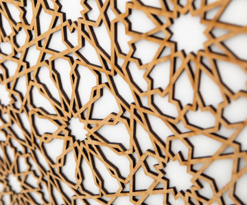 Oriental pattern sacred geometry, laser cut in MDF board