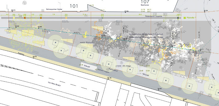 Architectural plan of the permanent public artwork at Albrecht-Scholz-Platz in Berlin-Neukölln.