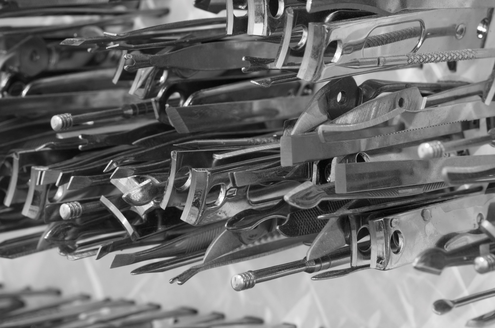 Detail of a Sculpture created from hundreds of sets of manicure and pedicure instruments.