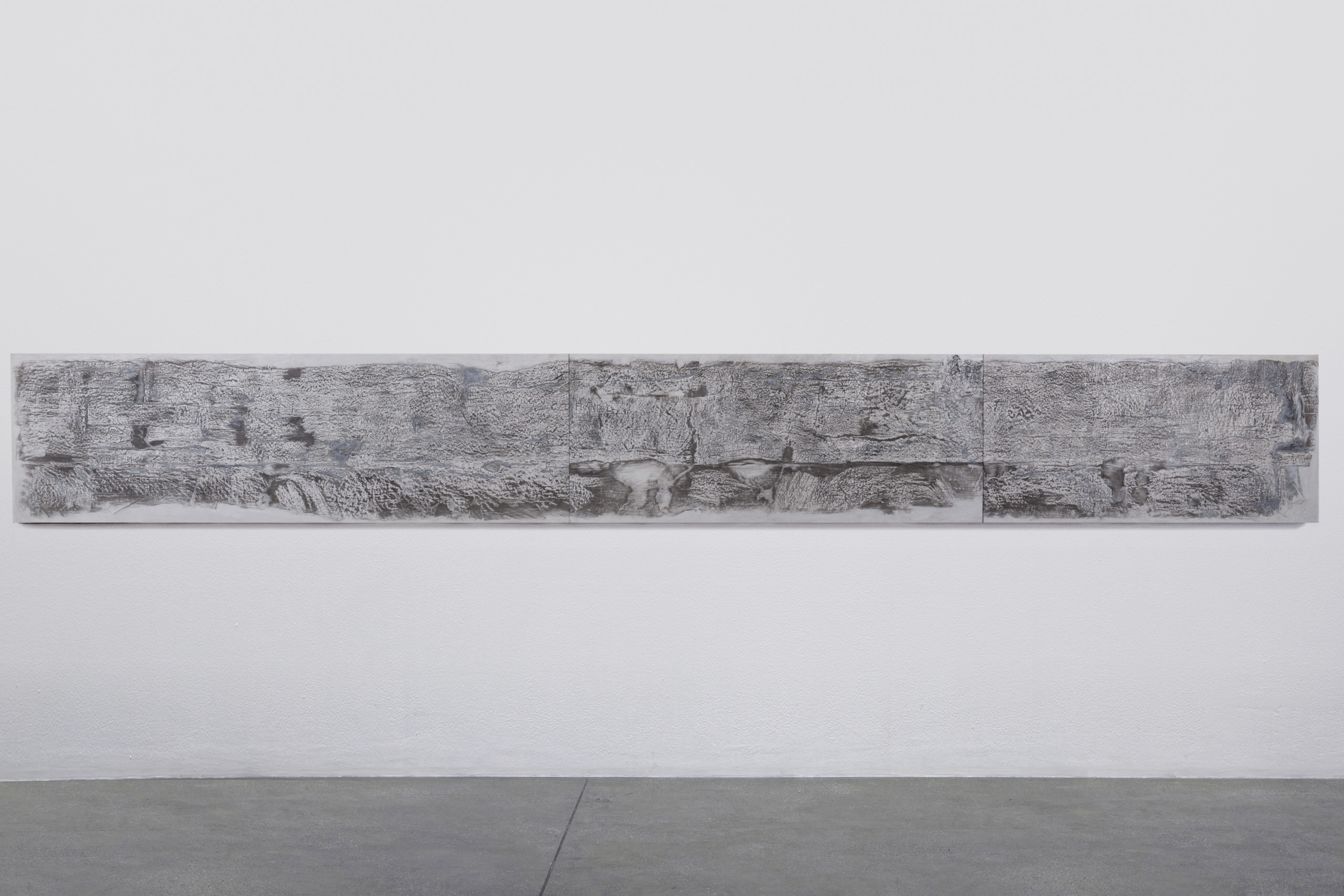 Nadia Kaabi-Linke's Rialto, canvases with many details on a gallery wall.