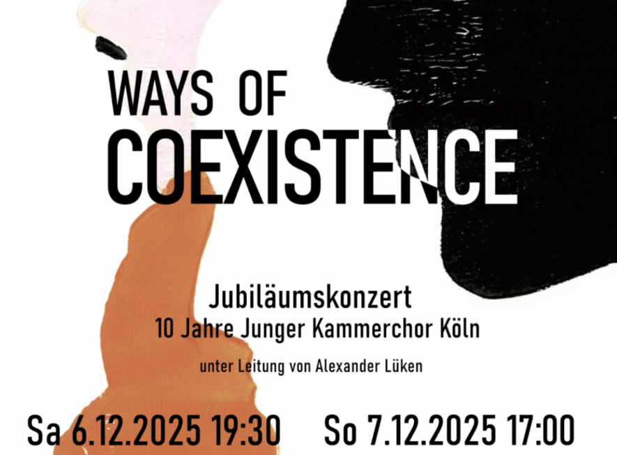Poster Ways of Coexistence, composition by Laura Marconi inspired by Stretched Perm, Nadia Kaabi-Linke